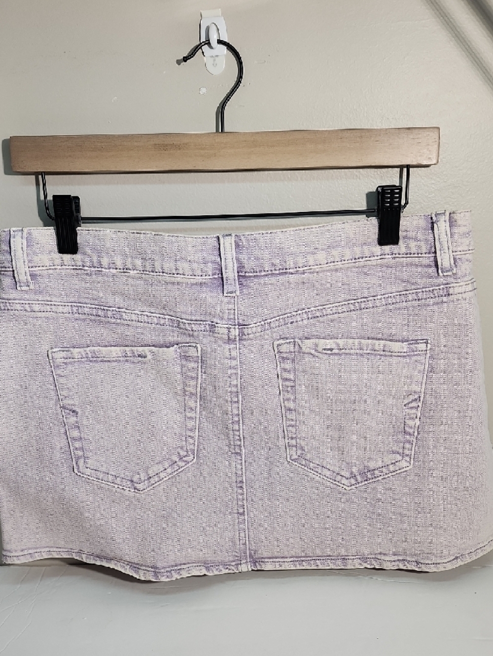 Lavender Wash Denim Skirt - Women's Casual Mini - Picture 2 of 6